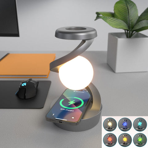 Rotating Moon Lamp with Wireless Charging